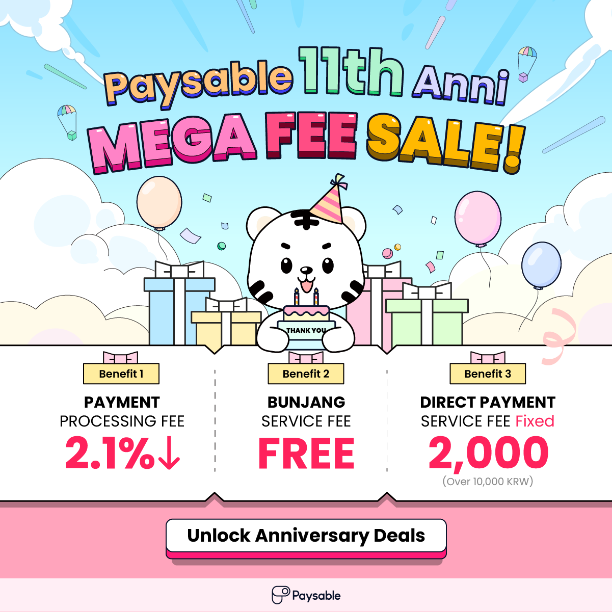 Paysable 11th Anniversary – Fee Discount Event