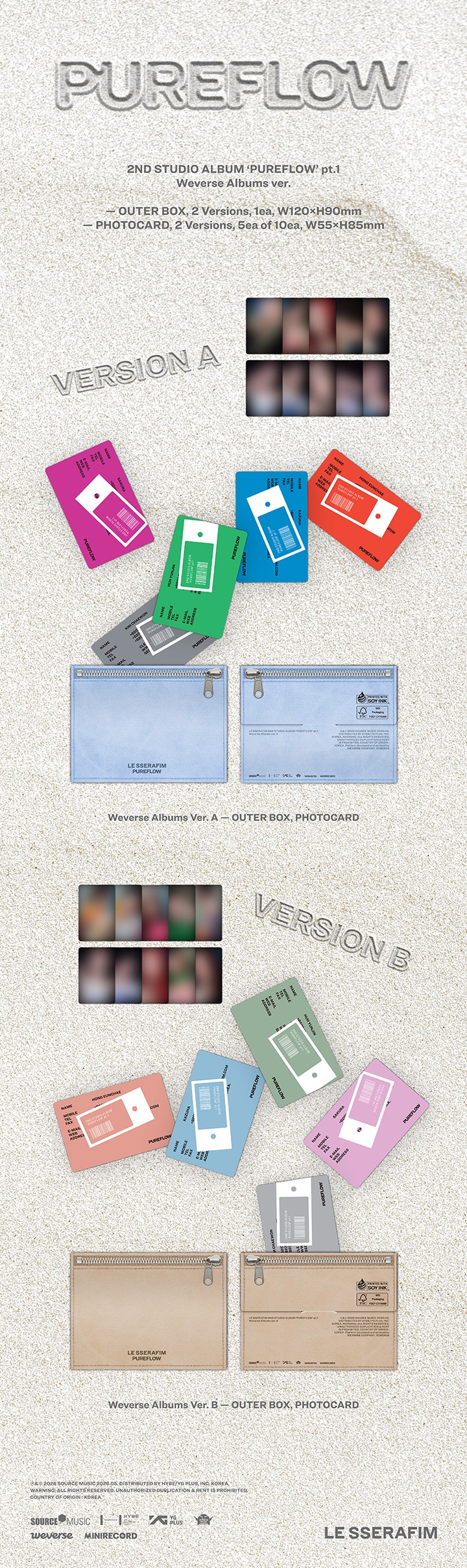 SPECIAL GIFT]LE SSERAFIM - 2nd Studio Album 'PUREFLOW' pt.1